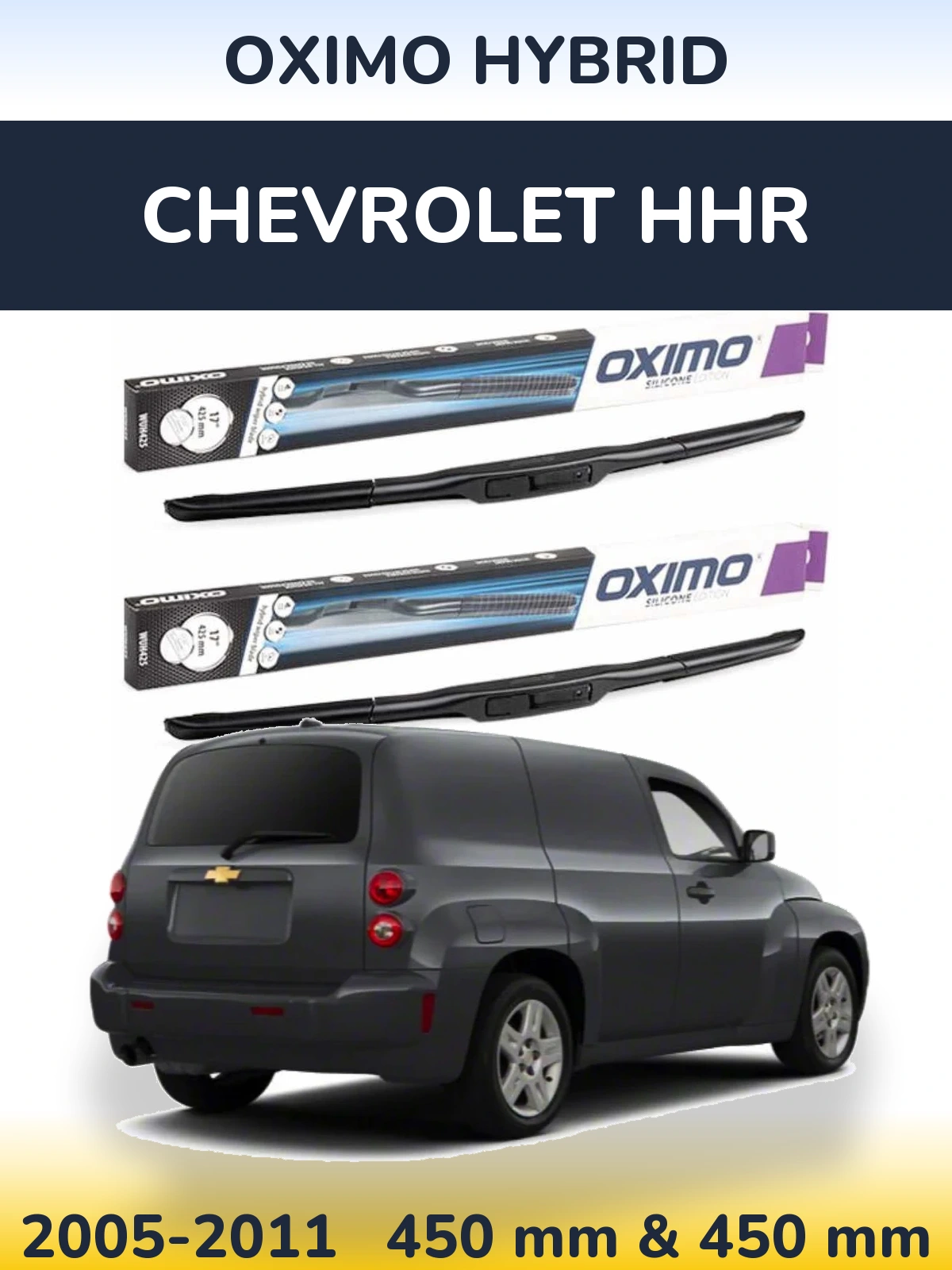 Комплект передних дворников Oximo Hybrid 450 & 450 мм для Chevrolet HHR 2005-2011