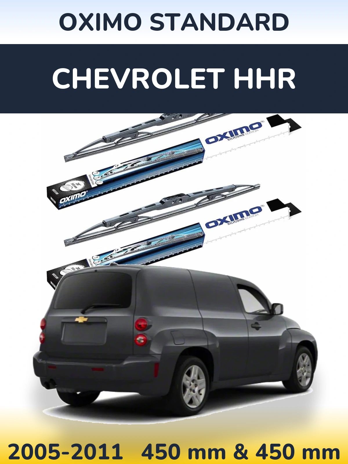 Komplet przednich wycieraczek Oximo Standard 450 & 450 mm do Chevrolet HHR 2005-2011