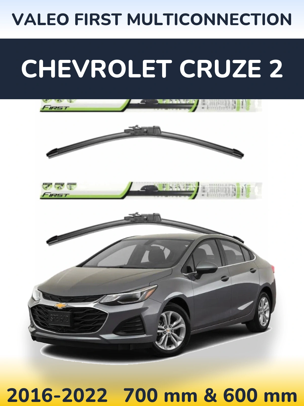 Komplet przednich wycieraczek Valeo First MultiConnection 700 & 600 mm do Chevrolet Cruze 2 2016-2022