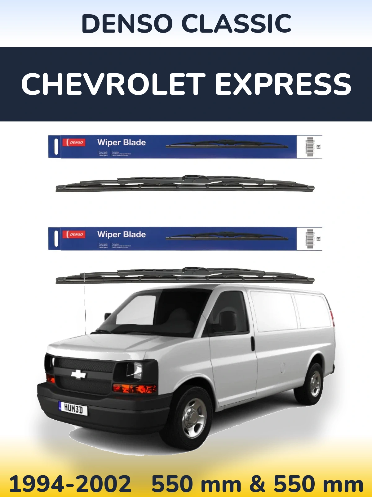 Komplet przednich wycieraczek Denso Classic 550 & 550 mm do Chevrolet Express 1994-2002