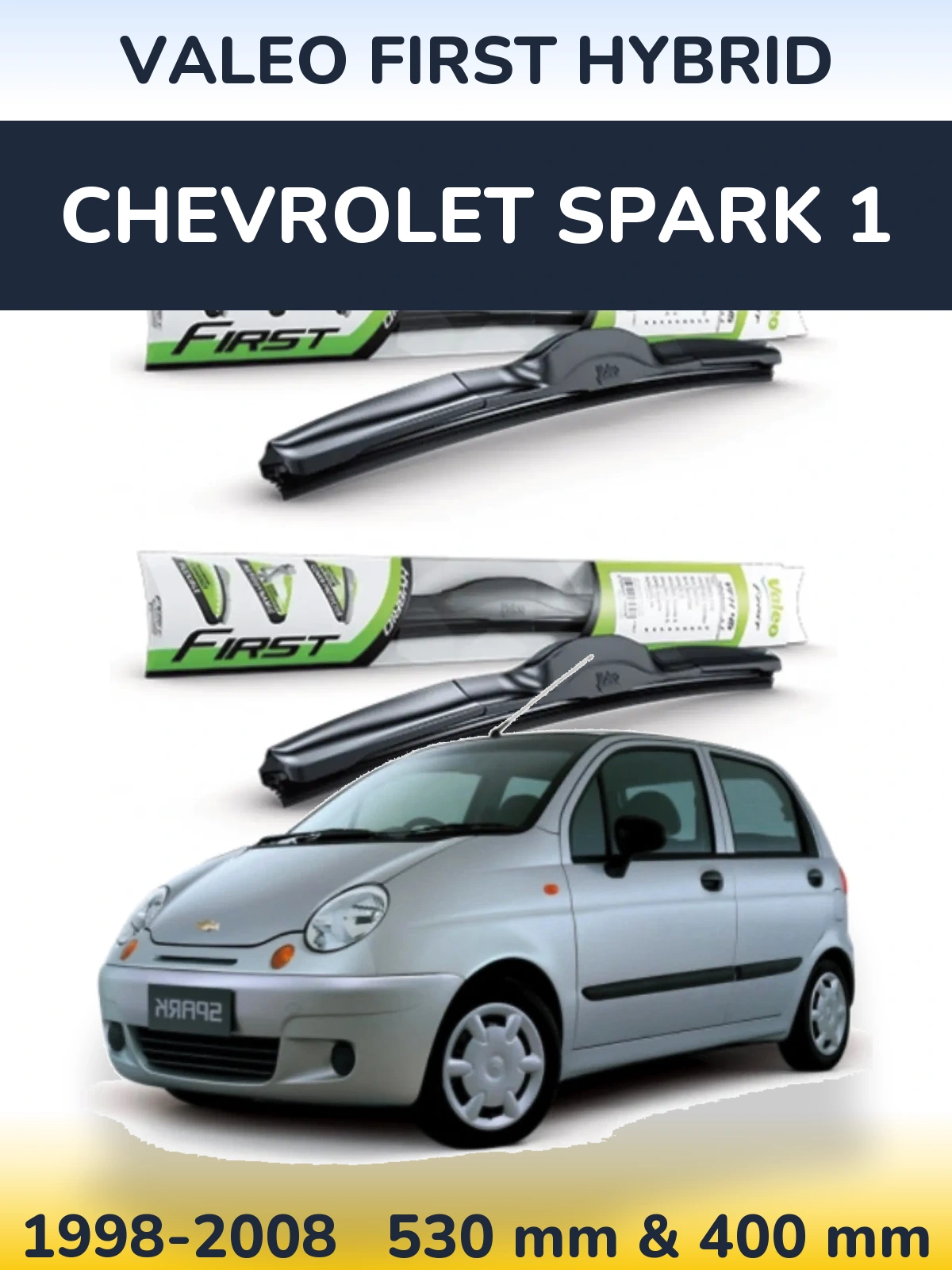 Komplet przednich wycieraczek Valeo First Hybrid 530 & 400 mm do Chevrolet Spark 1 1998-2008