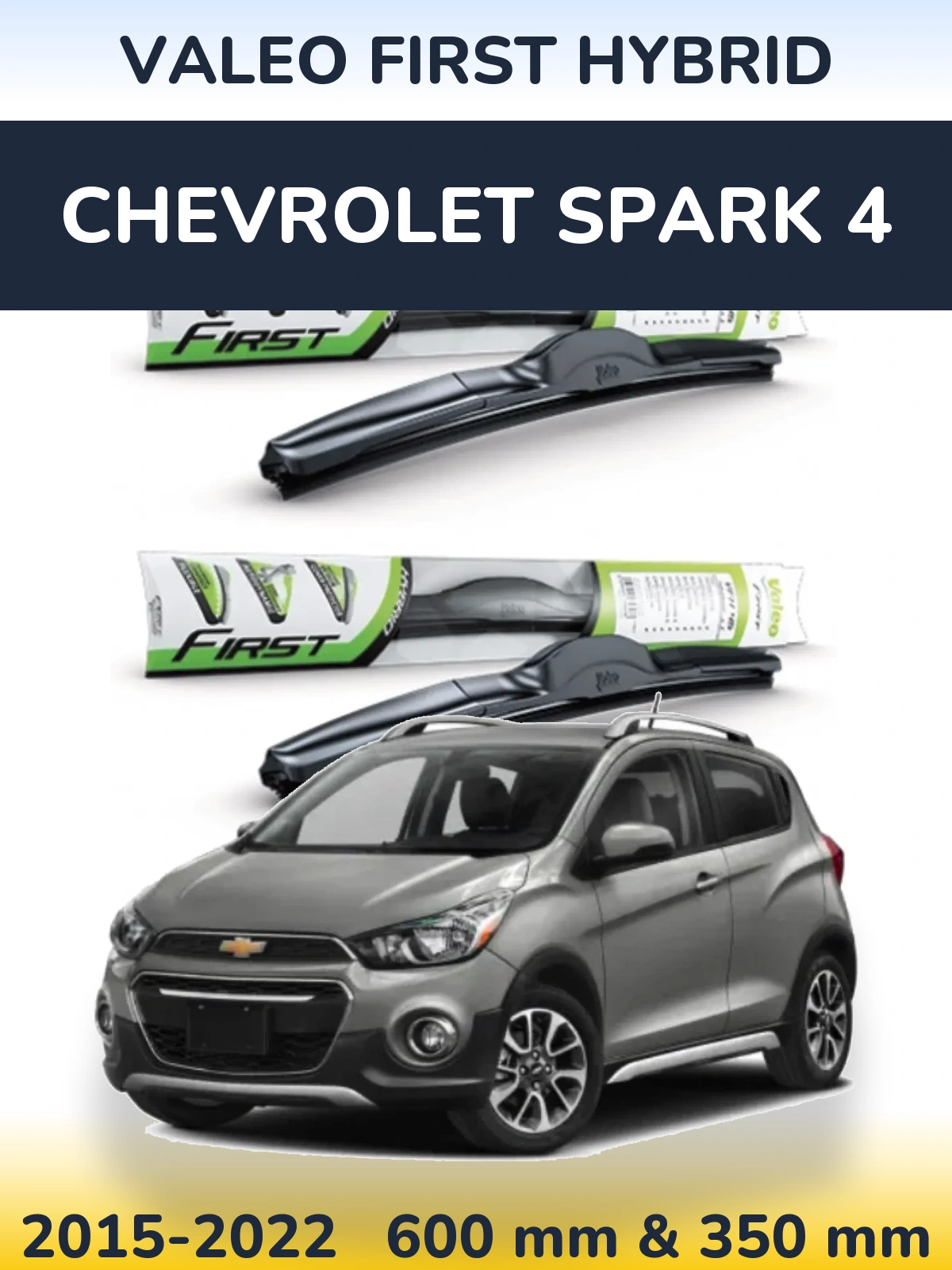 Комплект передних дворников Valeo First Hybrid 600 & 350 мм для Chevrolet Spark 4 2015-2022