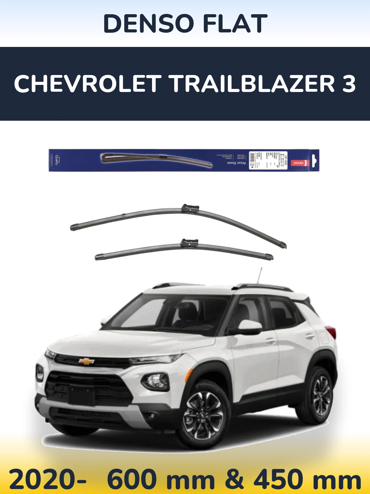 Komplet przednich wycieraczek Denso Flat 600 & 450 mm do Chevrolet TrailBlazer 3 2020-2026
