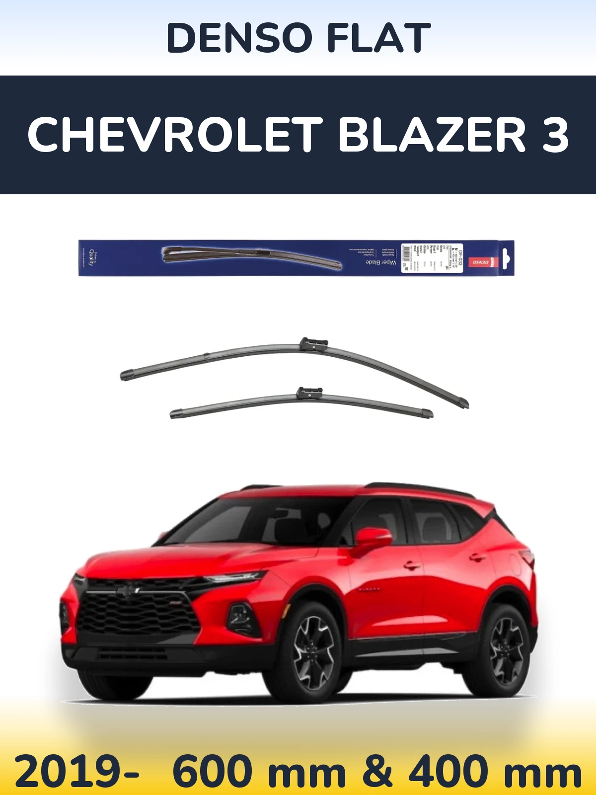 Komplet przednich wycieraczek Denso Flat 600 & 400 mm do Chevrolet Blazer 3 2019-2026