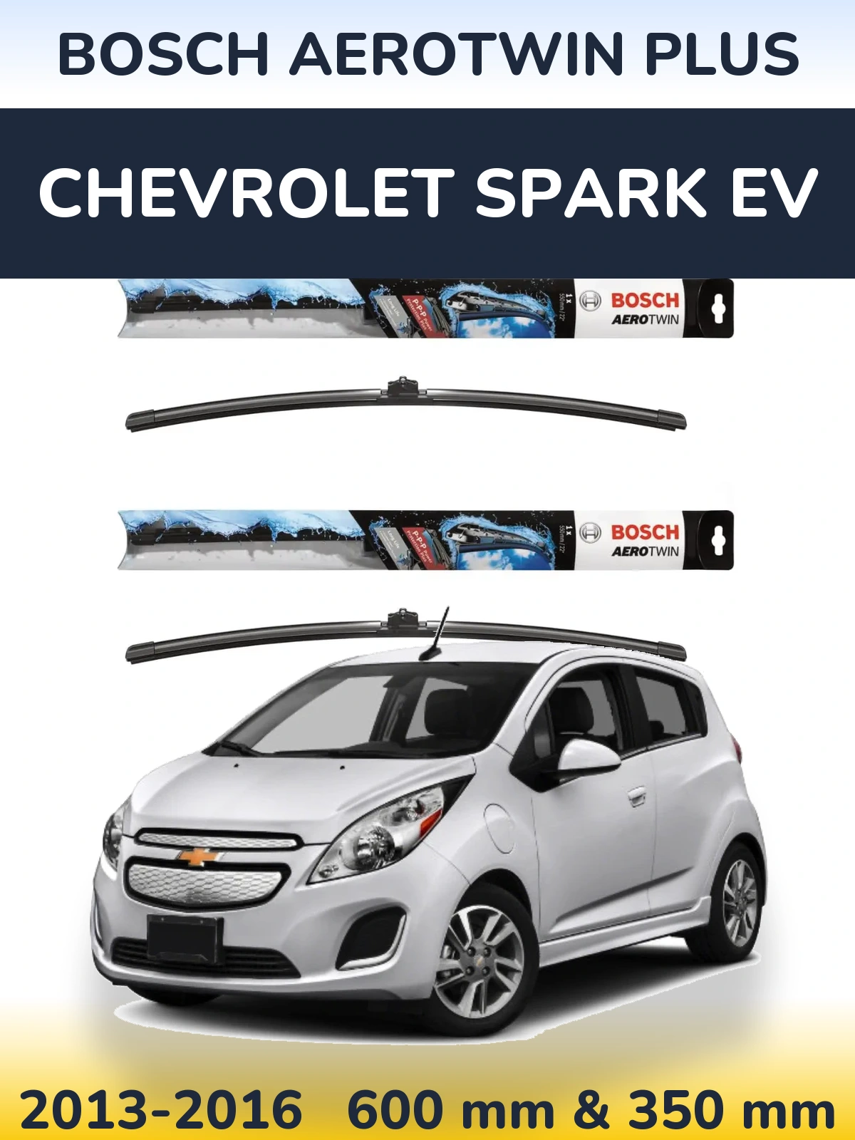 Komplet przednich wycieraczek BOSCH AeroTwin Plus 600 & 350 mm do Chevrolet Spark EV 2013-2016