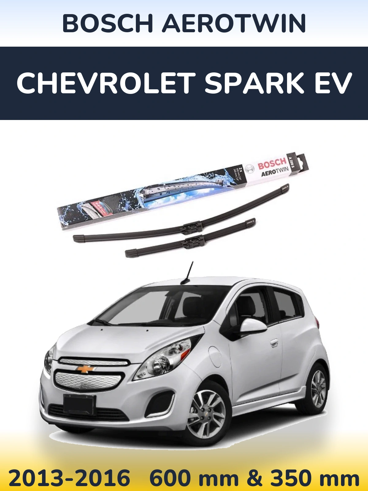 Комплект передних дворников BOSCH AeroTwin 600 & 350 мм для Chevrolet Spark EV 2013-2016