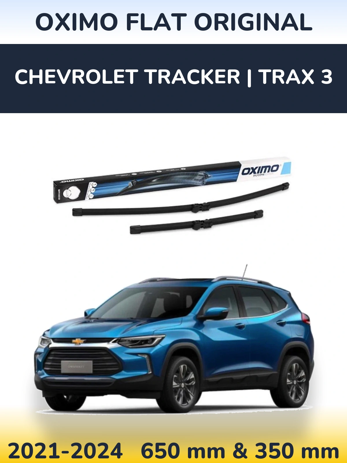 Komplet przednich wycieraczek Oximo Flat Original 650 & 350 mm do Chevrolet Tracker | Trax 3 2021-2024