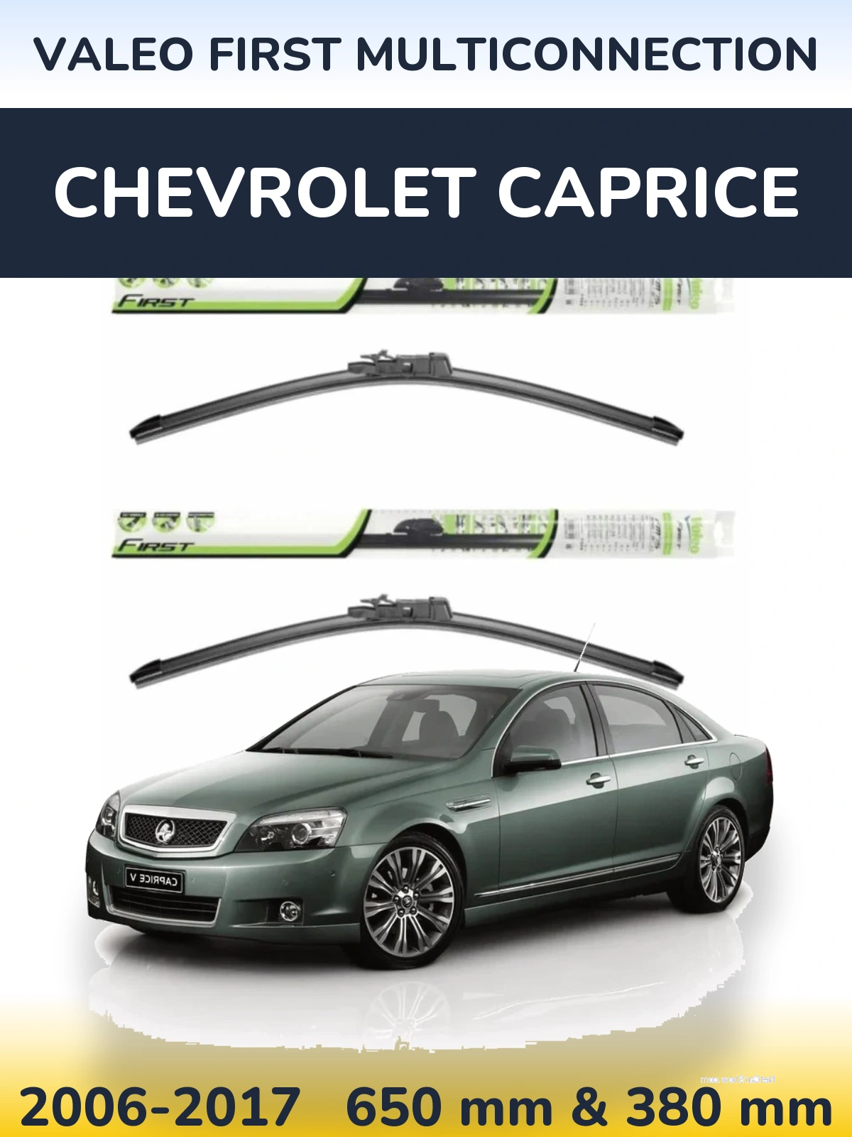 Komplet przednich wycieraczek Valeo First MultiConnection 650 & 380 mm do Chevrolet Caprice 2006-2017