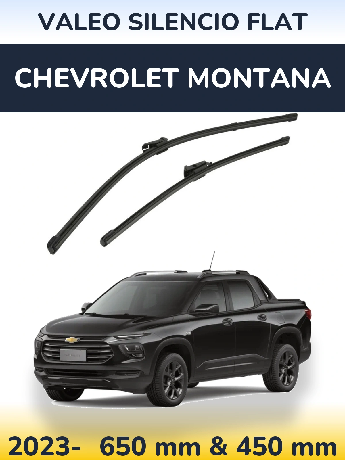 Komplet przednich wycieraczek Valeo Silencio Flat 650 & 450 mm do Chevrolet Montana 2023-2026