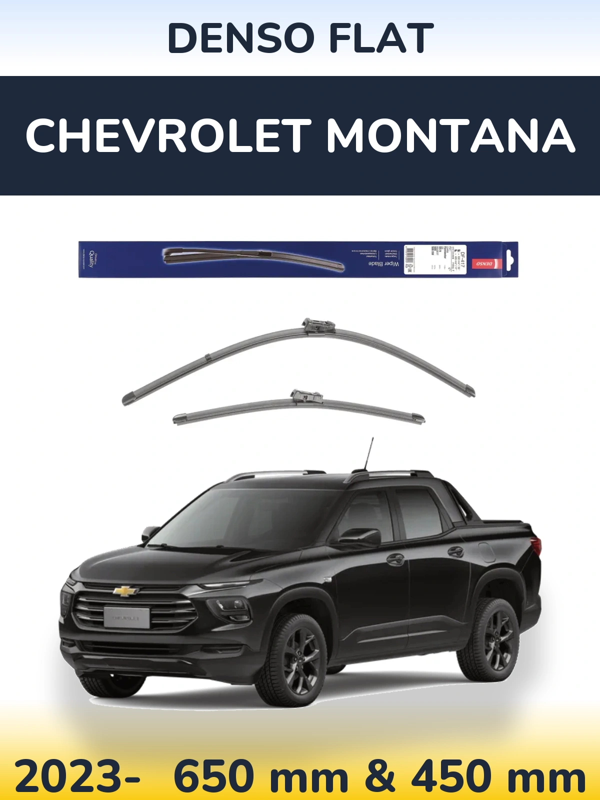 Комплект передніх щіток Denso Flat 650 & 450 мм для Chevrolet Montana 2023-2026