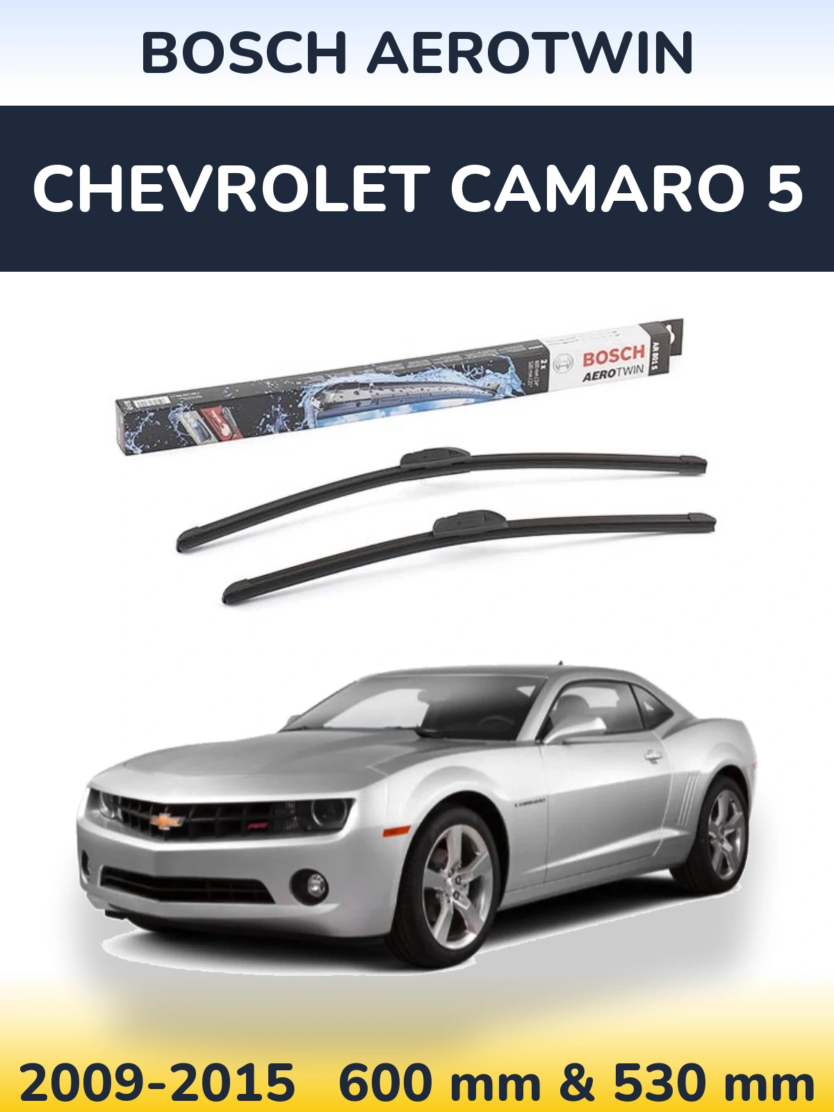 Komplet przednich wycieraczek BOSCH AeroTwin 600 & 530 mm do Chevrolet Camaro 5 2009-2015
