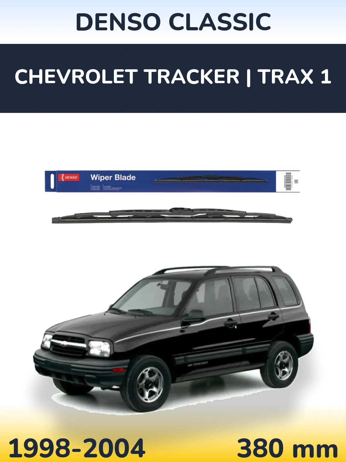 Rear wiper blade Denso Classic 380 mm for Chevrolet Tracker | Trax 1 1998-2004
