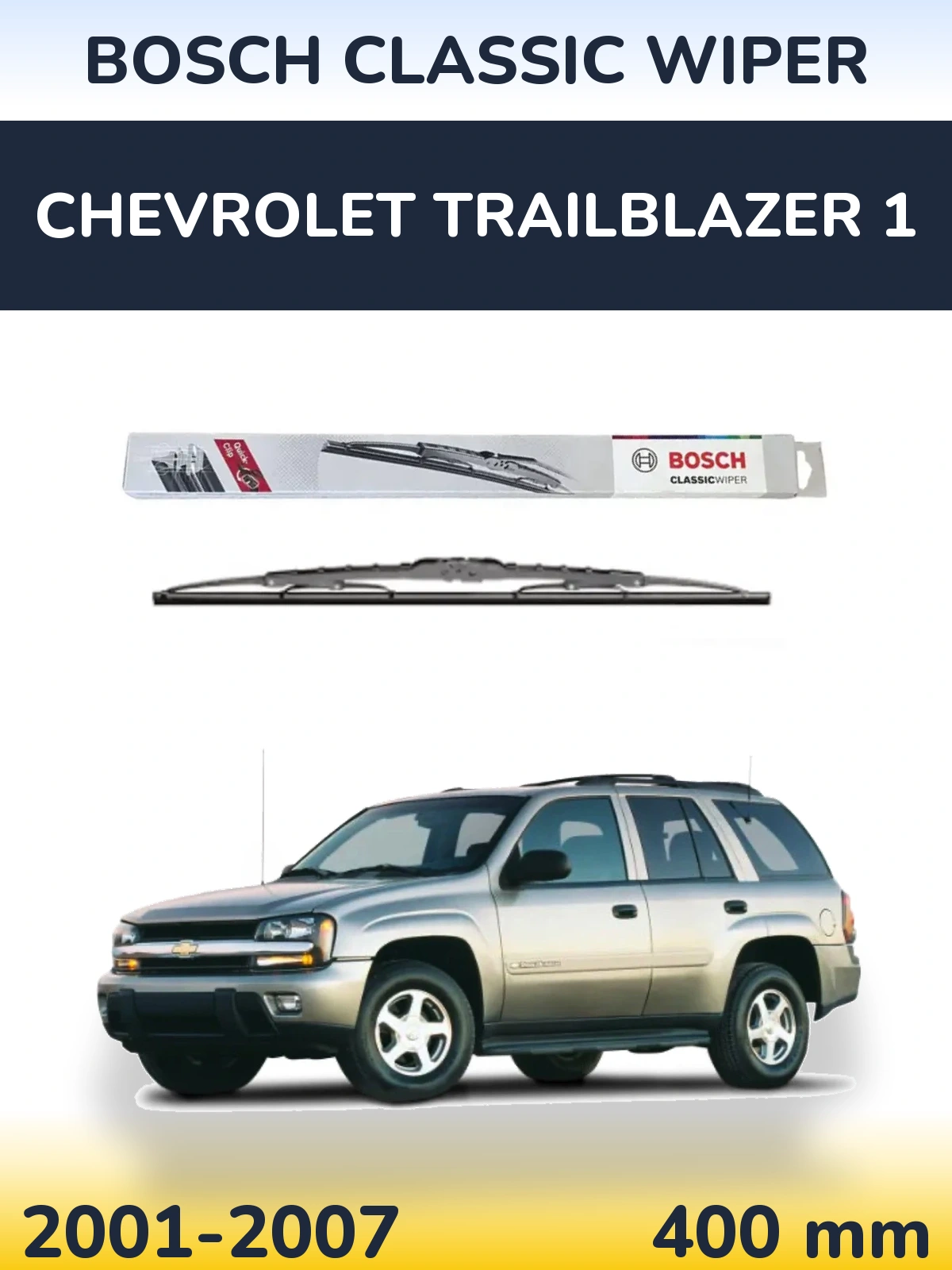 Задний дворник BOSCH Classic Wiper 400 мм для Chevrolet TrailBlazer 1 2001-2007