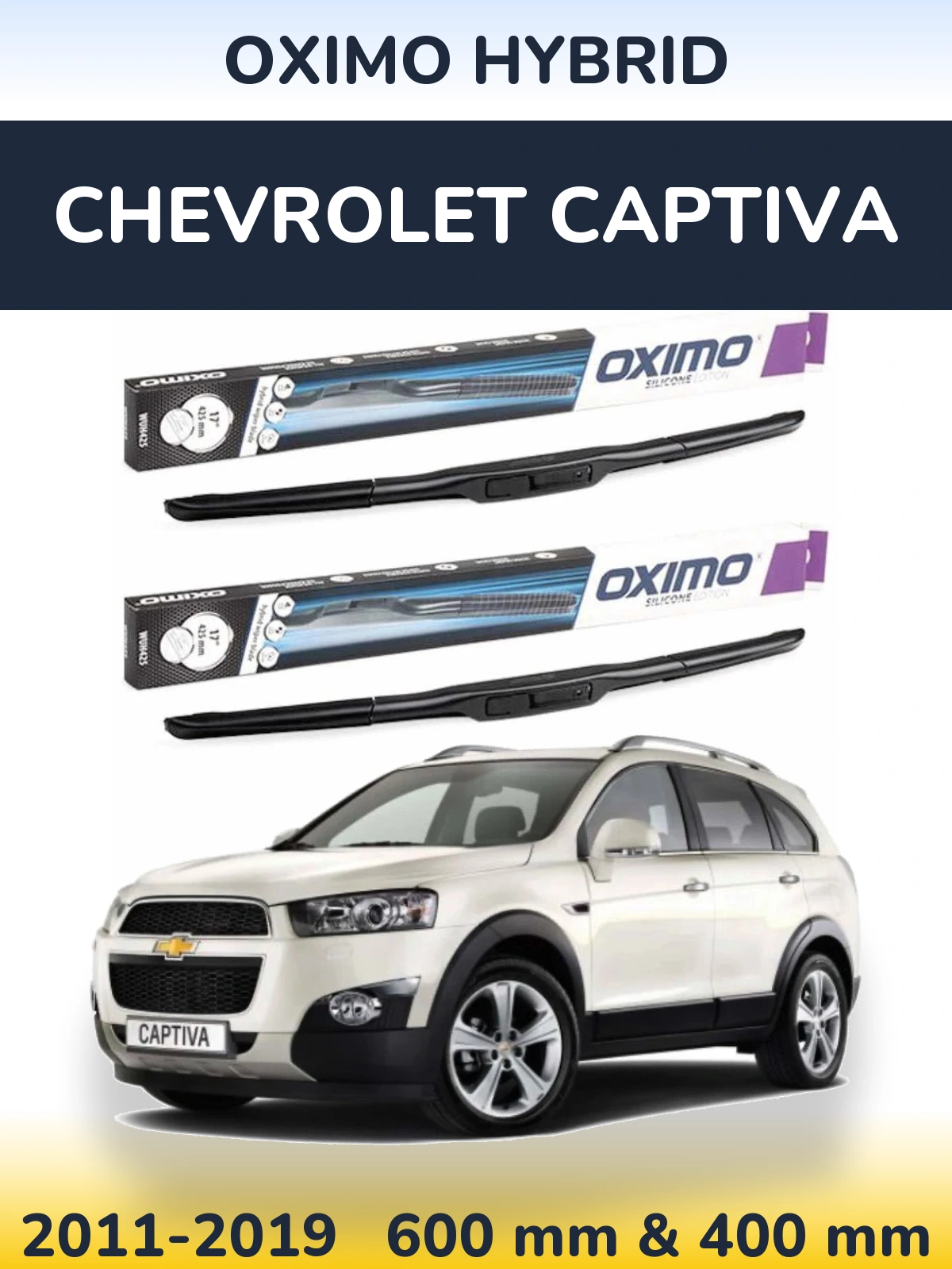 Komplet przednich wycieraczek Oximo Hybrid 600 & 400 mm do Chevrolet Captiva 2011-2019