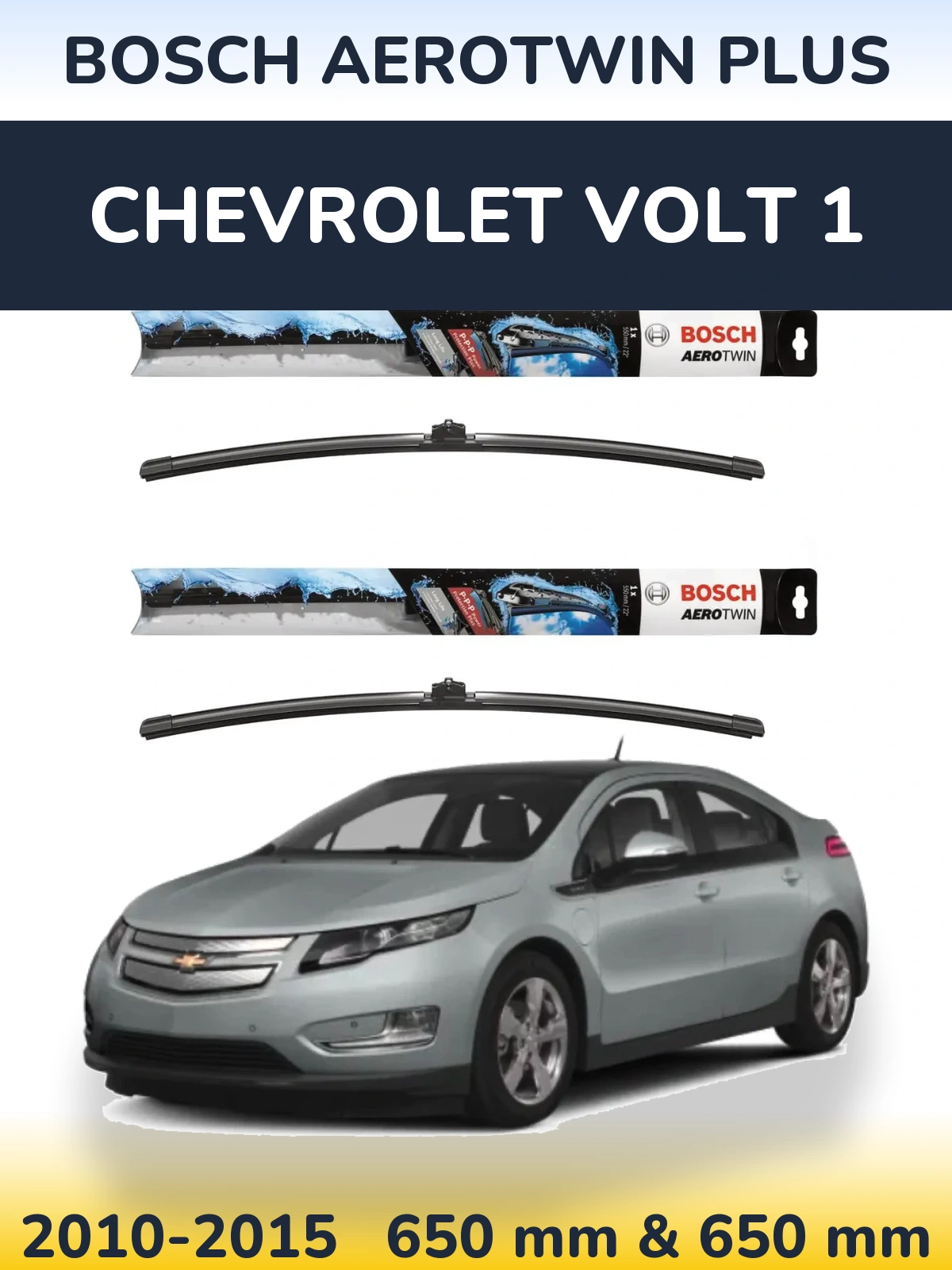 Komplet przednich wycieraczek BOSCH AeroTwin Plus 650 & 650 mm do Chevrolet Volt 1 2010-2015