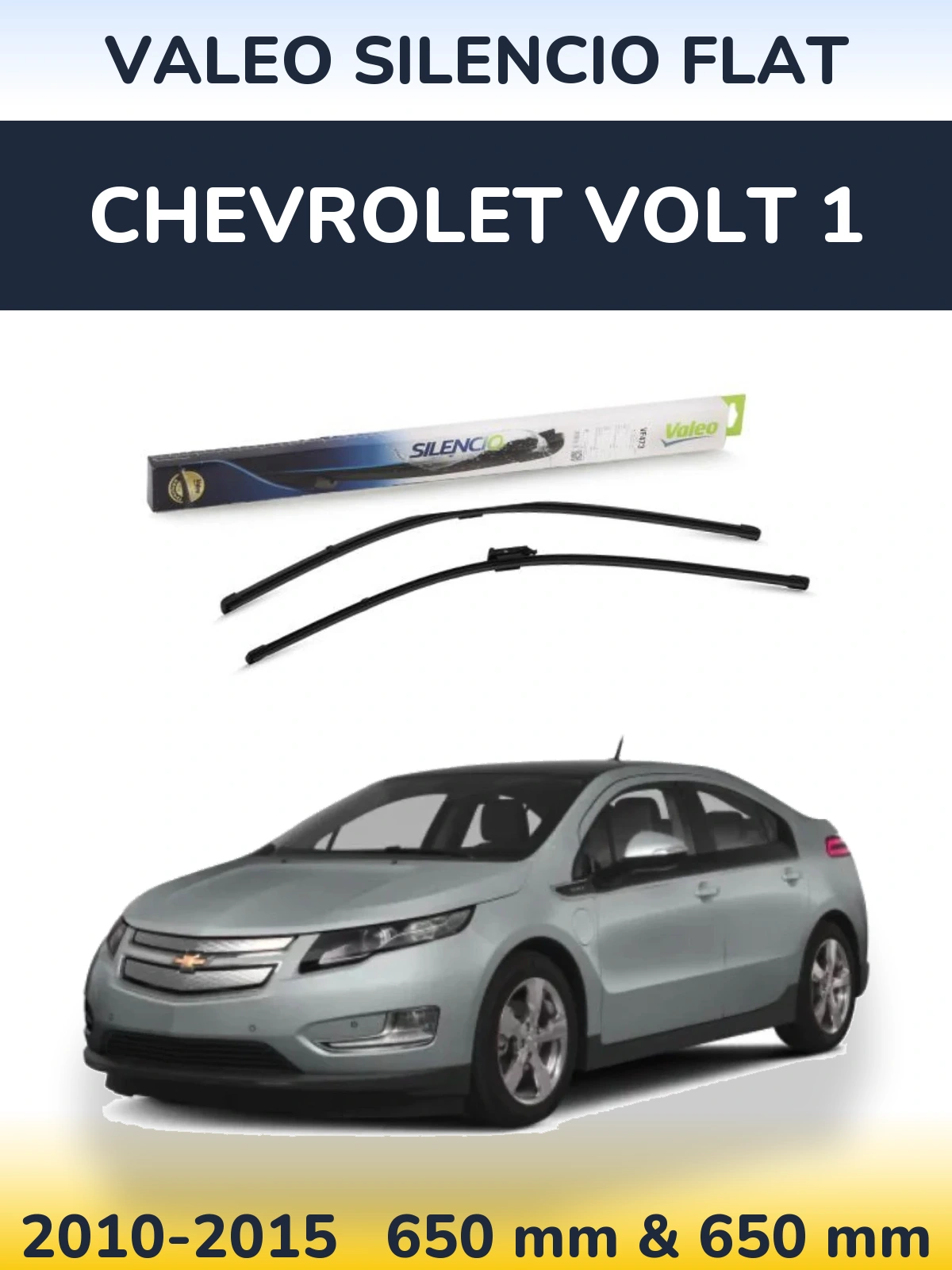 Komplet przednich wycieraczek Valeo Silencio Flat 650 & 650 mm do Chevrolet Volt 1 2010-2015