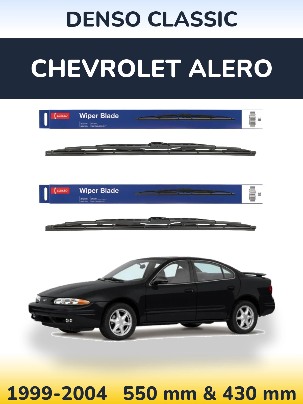 Komplet przednich wycieraczek Denso Classic 550 & 430 mm do Chevrolet Alero 1999-2004