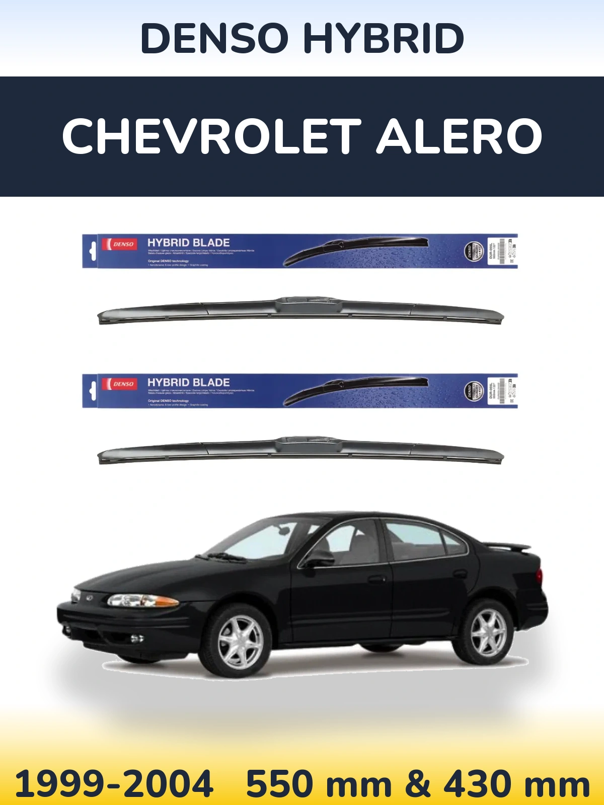 Komplet przednich wycieraczek Denso Hybrid 550 & 430 mm do Chevrolet Alero 1999-2004