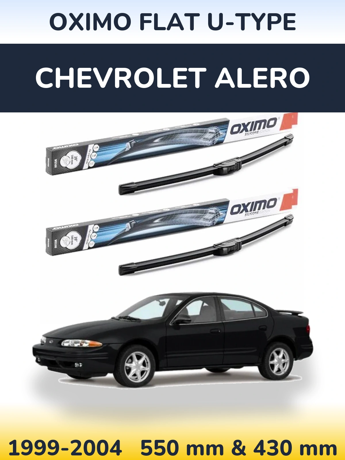 Komplet przednich wycieraczek Oximo Flat U-type 550 & 430 mm do Chevrolet Alero 1999-2004