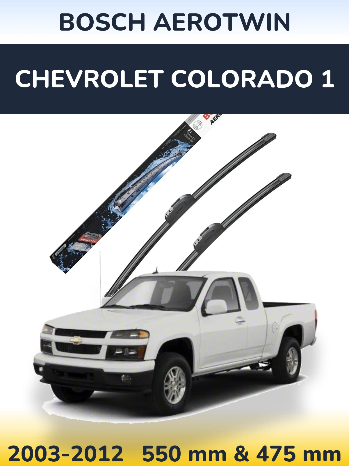 Комплект передніх щіток BOSCH AeroTwin 550 & 475 мм для Chevrolet Colorado 1 2003-2012