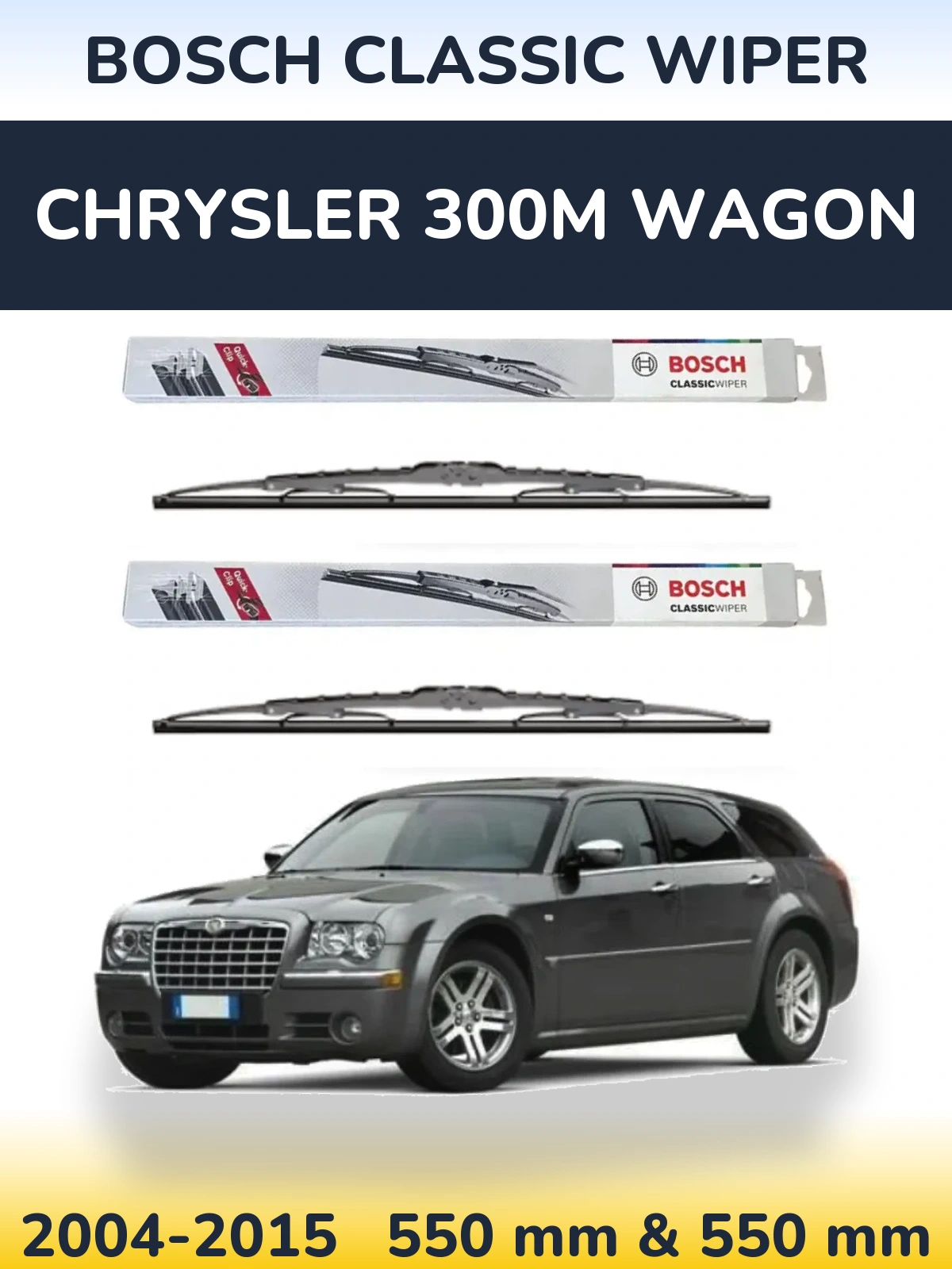 Komplet przednich wycieraczek BOSCH Classic Wiper 550 & 550 mm do Chrysler 300M Wagon 2004-2015
