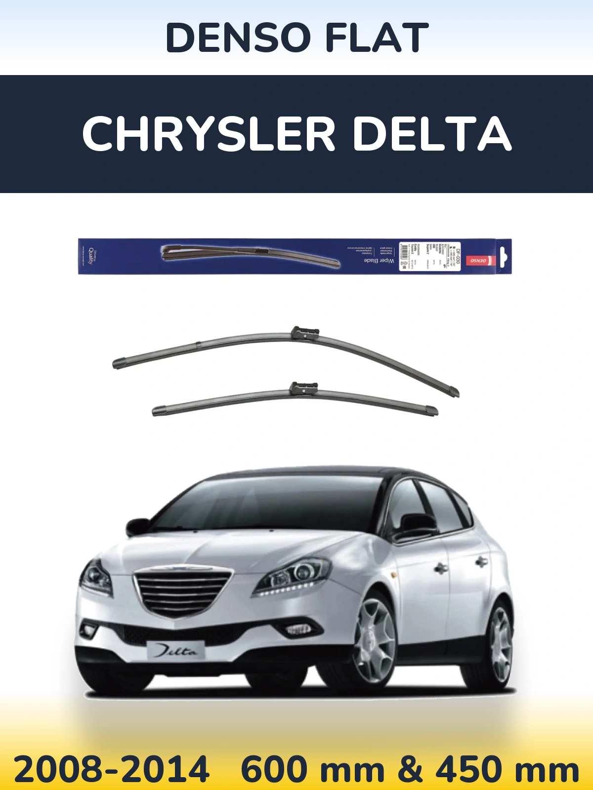 Комплект передних дворников Denso Flat 600 & 450 мм для Chrysler Delta 2008-2014