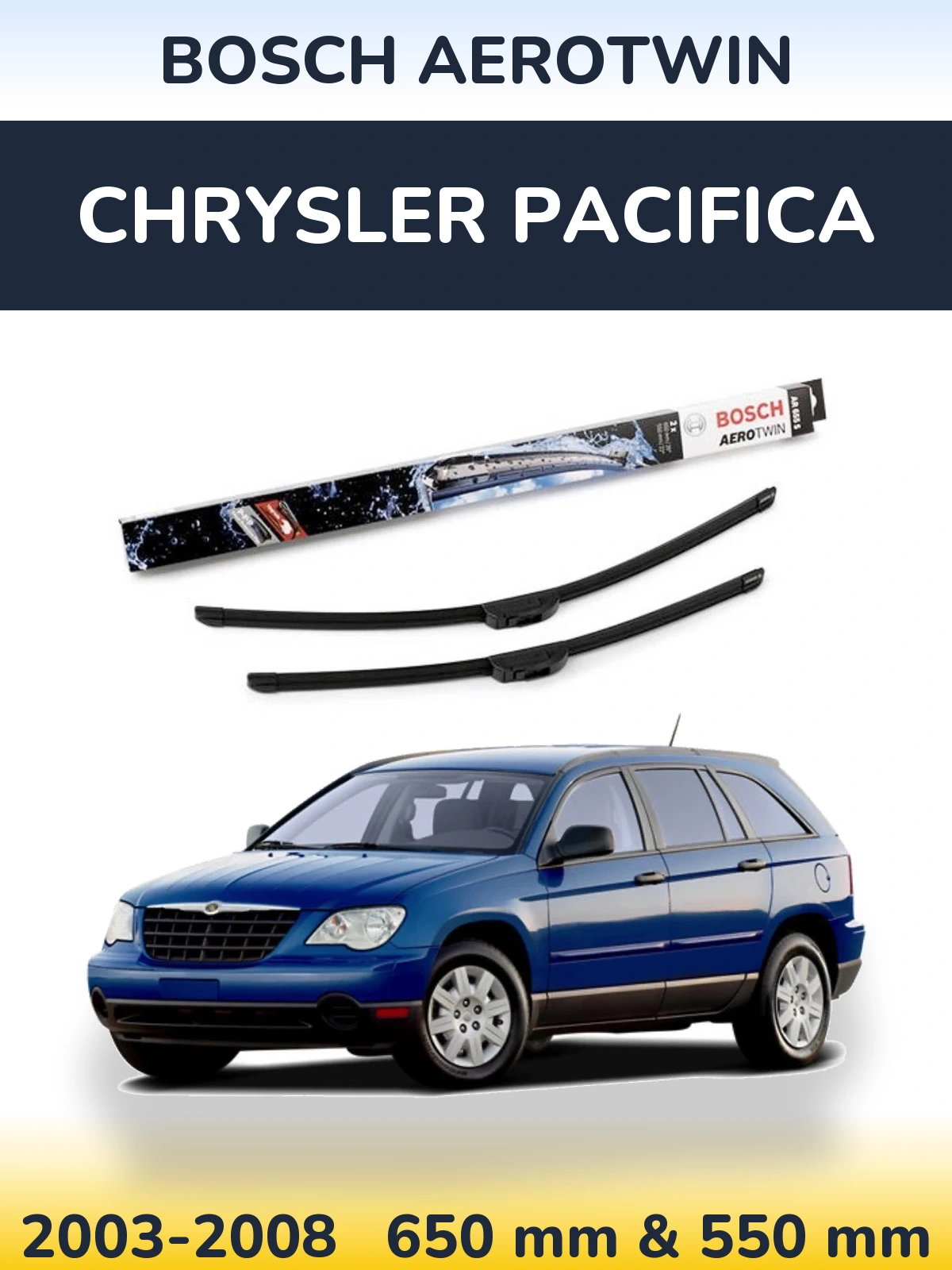 Komplet przednich wycieraczek BOSCH AeroTwin 650 & 550 mm do Chrysler Pacifica 2003-2008