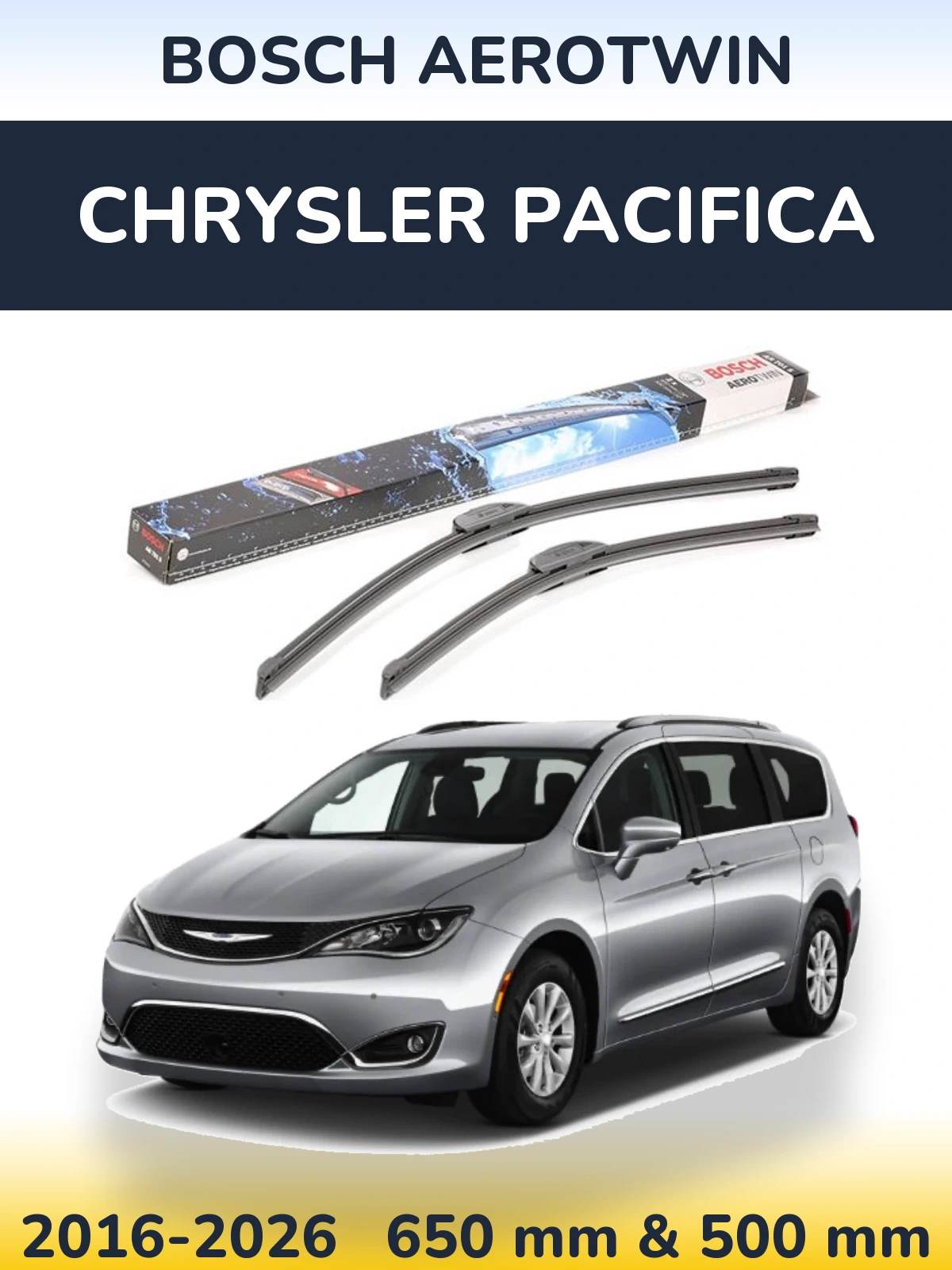 Komplet przednich wycieraczek BOSCH AeroTwin 650 & 500 mm do Chrysler Pacifica 2016-2026