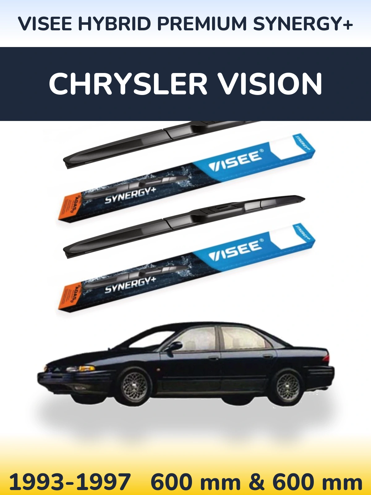 Комплект передних дворников VISEE HYBRID PREMIUM SYNERGY+ 600 & 600 мм для Chrysler Vision 1993-1997