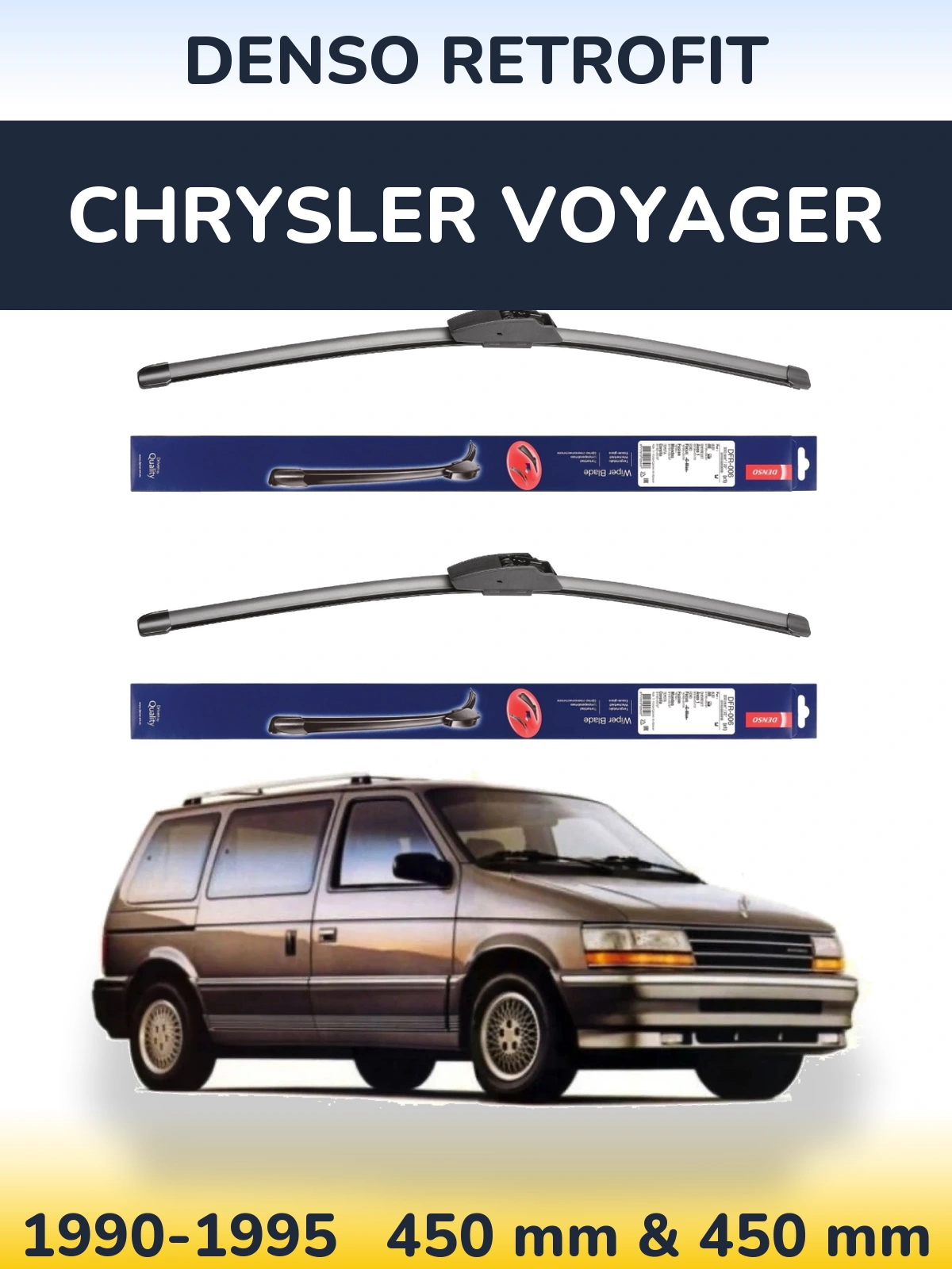 Комплект передних дворников Denso Retrofit 450 & 450 мм для Chrysler Voyager 1990-1995