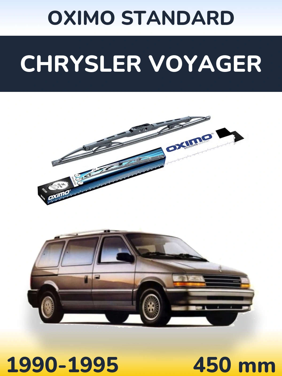 Tylna wycieraczka Oximo Standard 450 mm do Chrysler Voyager 1990-1995