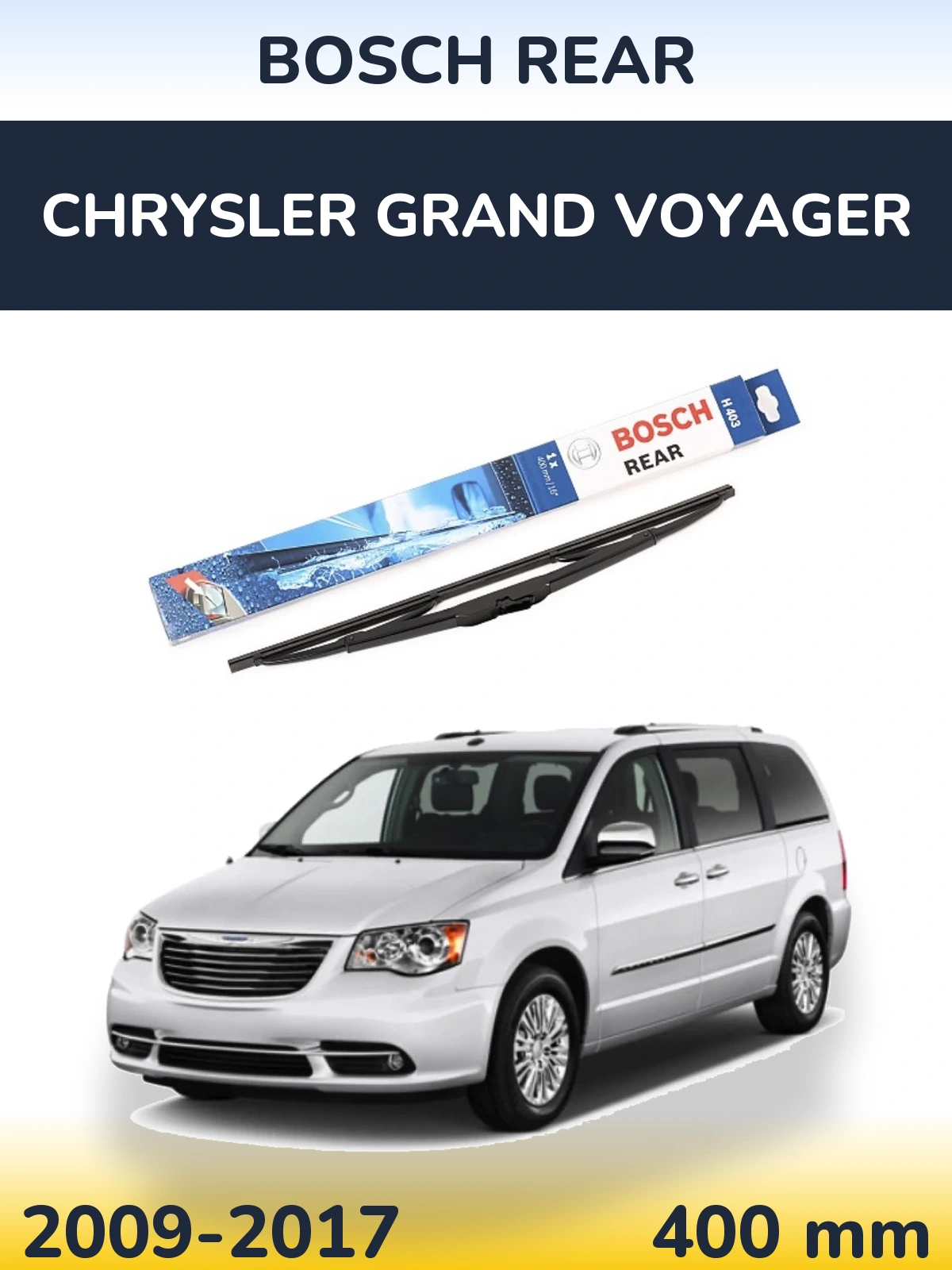 Задний дворник BOSCH Rear 400 мм для Chrysler Grand Voyager 2009-2017