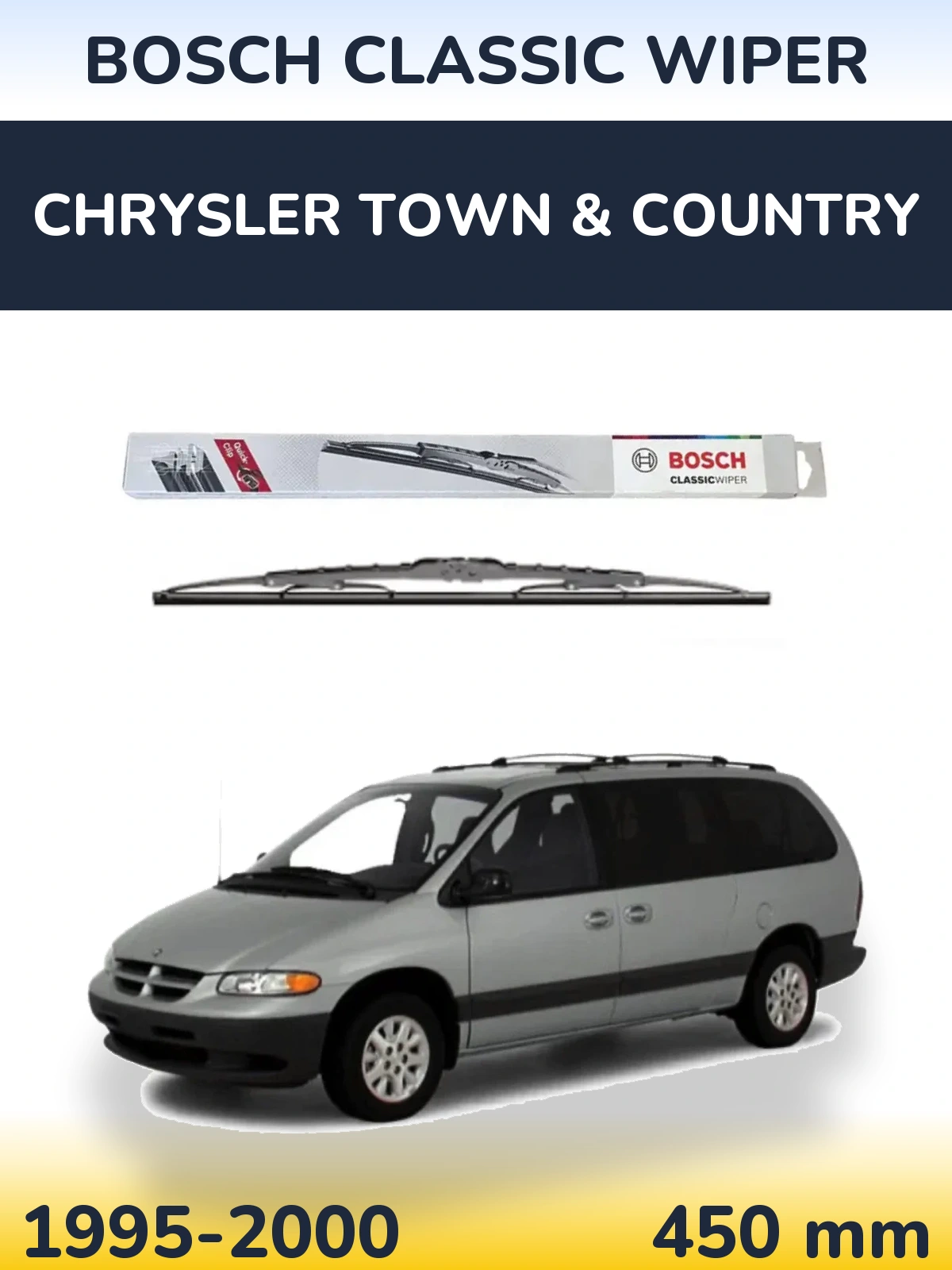 Задня щітка BOSCH Classic Wiper 450 мм для Chrysler Town & Country 1995-2000