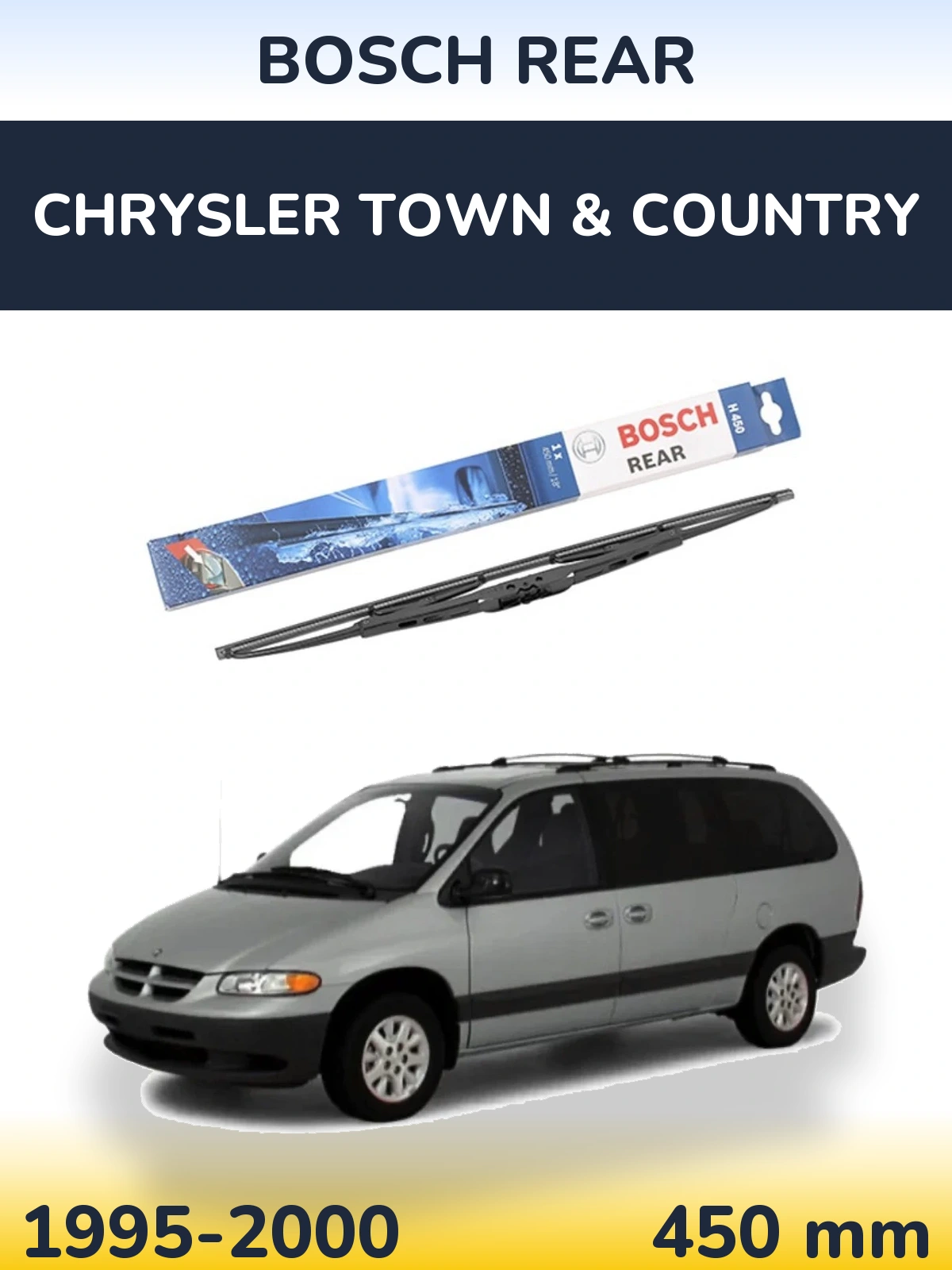 Rear wiper blade BOSCH Rear 450 mm for Chrysler Town & Country 1995-2000