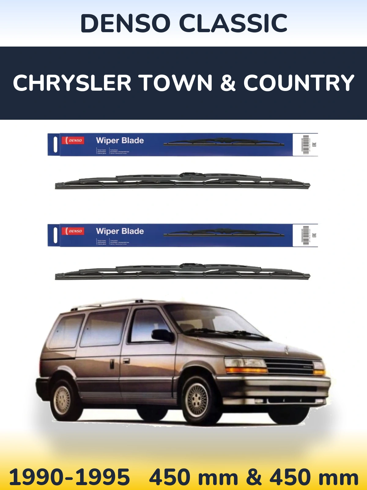 Komplet przednich wycieraczek Denso Classic 450 & 450 mm do Chrysler Town & Country 1990-1995