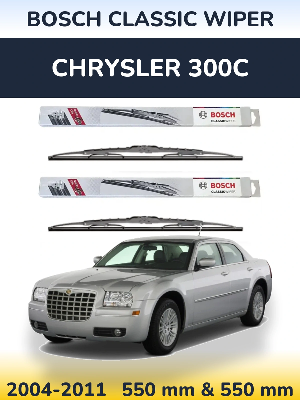 Комплект передних дворников BOSCH Classic Wiper 550 & 550 мм для Chrysler 300C 2004-2011