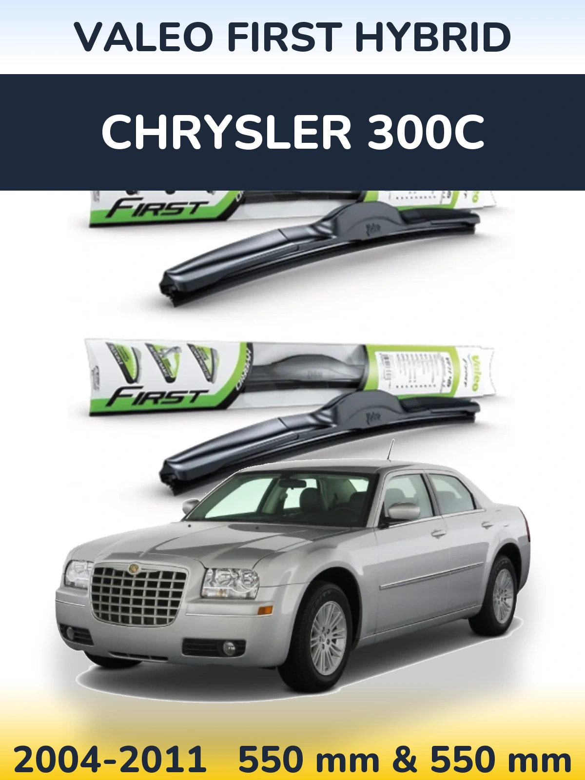 Комплект передних дворников Valeo First Hybrid 550 & 550 мм для Chrysler 300C 2004-2011