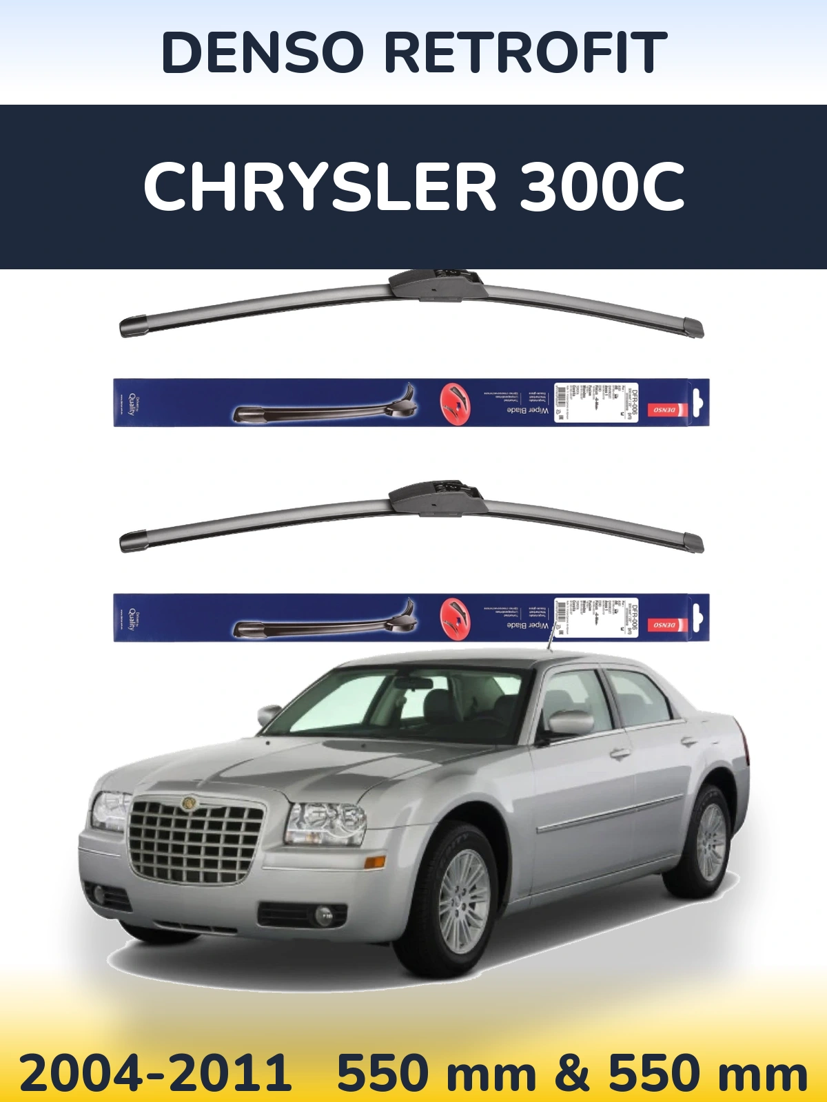Komplet przednich wycieraczek Denso Retrofit 550 & 550 mm do Chrysler 300C 2004-2011