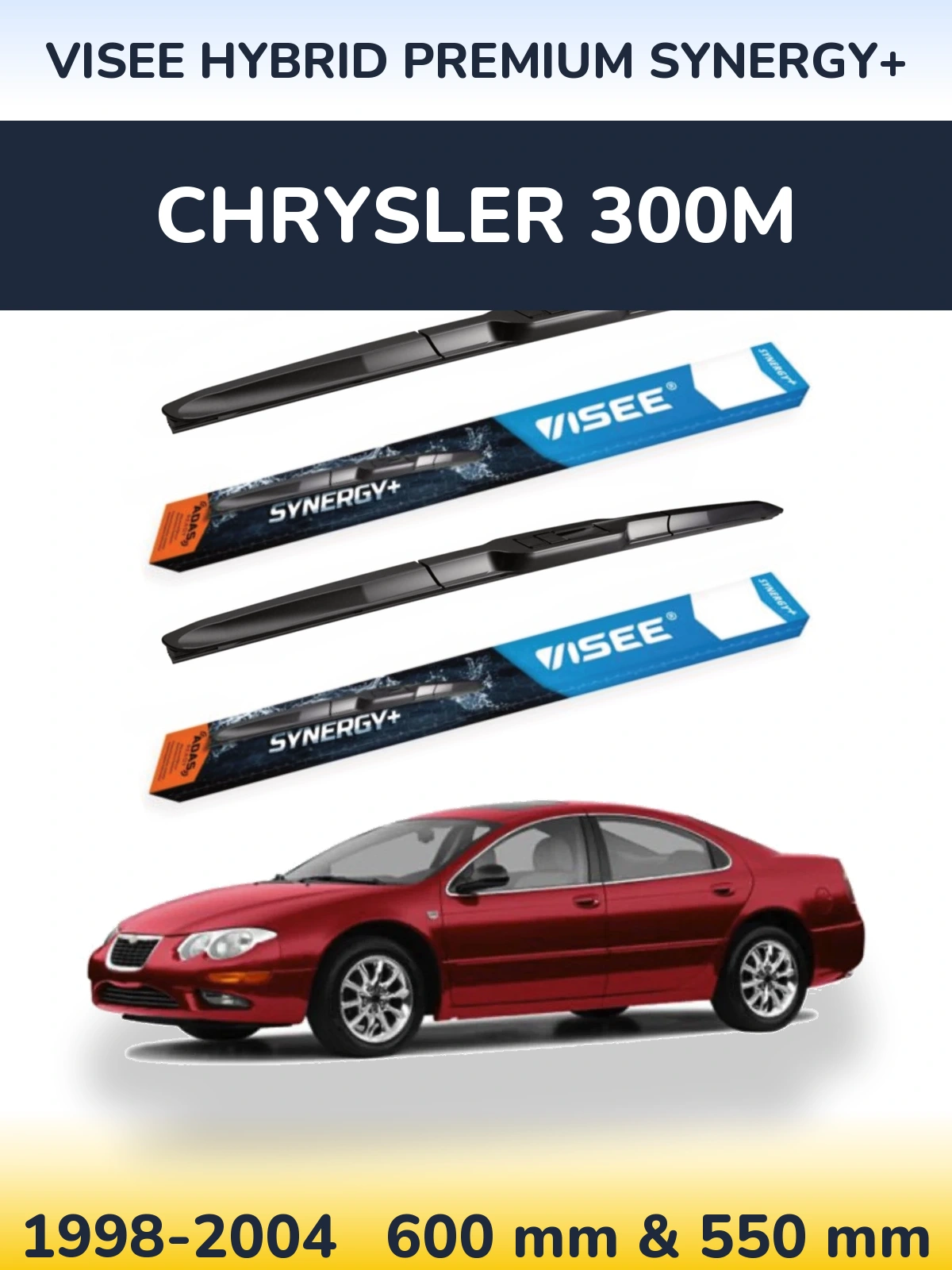 Komplet przednich wycieraczek VISEE HYBRID PREMIUM SYNERGY+ 600 & 550 mm do Chrysler 300M 1998-2004