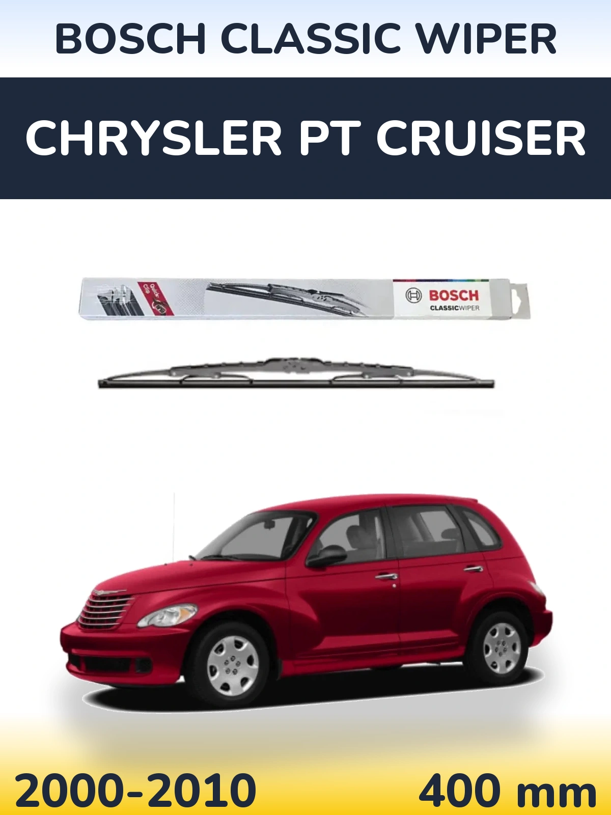 Rear wiper blade BOSCH Classic Wiper 400 mm for Chrysler PT Cruiser 2000-2010