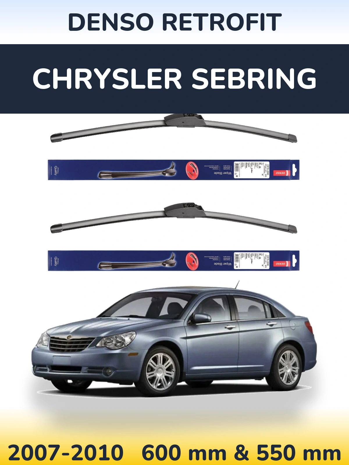 Комплект передних дворников Denso Retrofit 600 & 550 мм для Chrysler Sebring 2007-2010