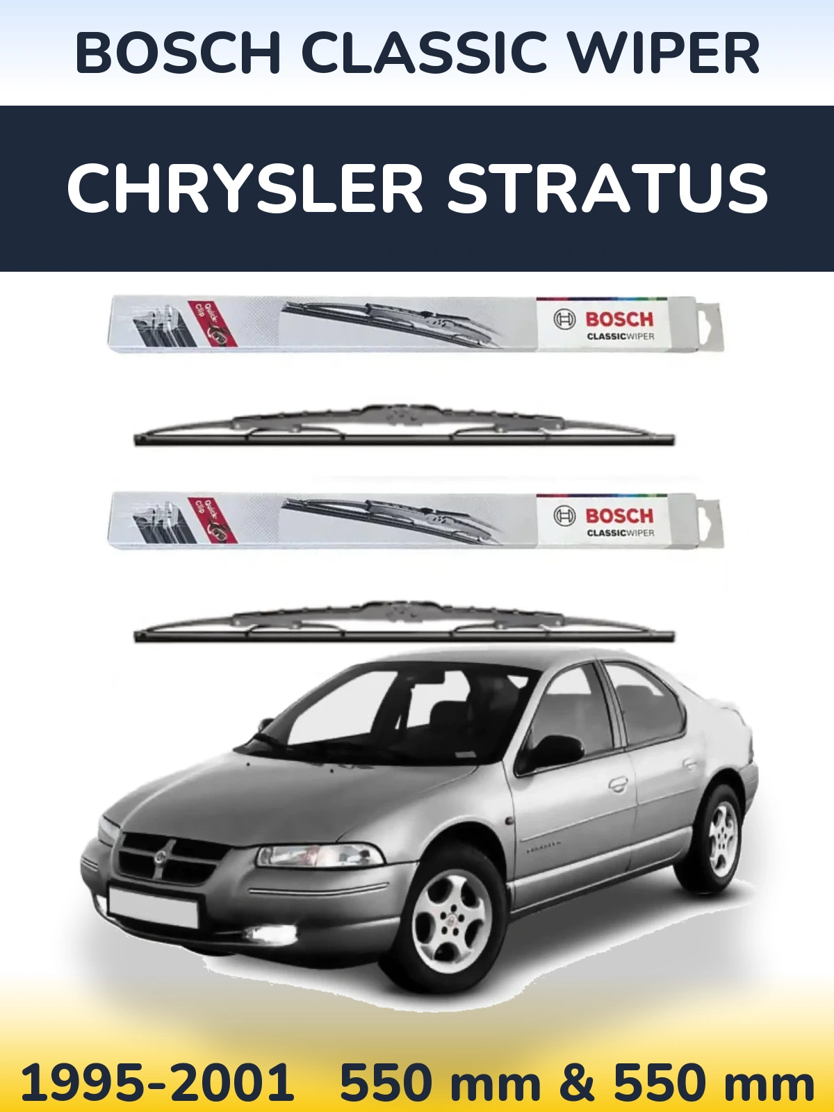 Комплект передних дворников BOSCH Classic Wiper 550 & 550 мм для Chrysler Stratus 1995-2001