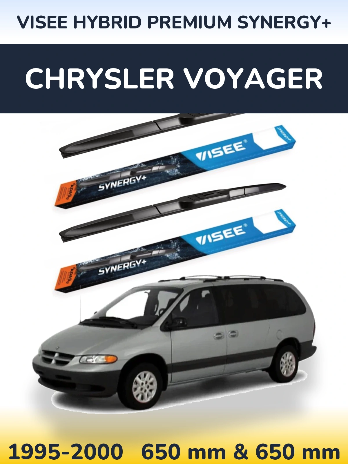 Комплект передних дворников VISEE HYBRID PREMIUM SYNERGY+ 650 & 650 мм для Chrysler Voyager 1995-2000