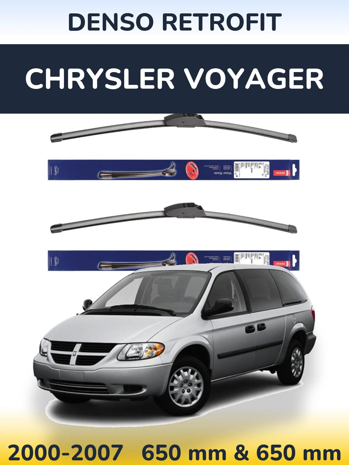Комплект передних дворников Denso Retrofit 650 & 650 мм для Chrysler Voyager 2000-2007