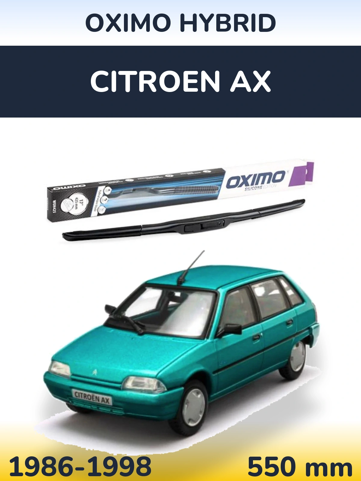 Przednia wycieraczka Oximo Hybrid 550 mm do Citroen AX 1986-1998
