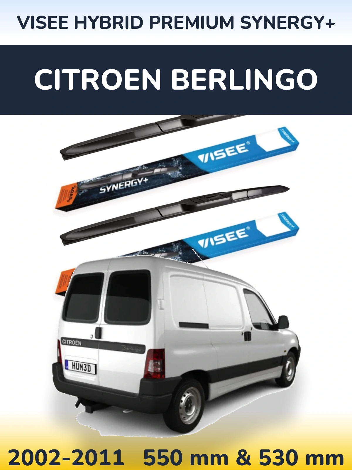 Komplet przednich wycieraczek VISEE HYBRID PREMIUM SYNERGY+ 550 & 530 mm do Citroen Berlingo 2002-2011