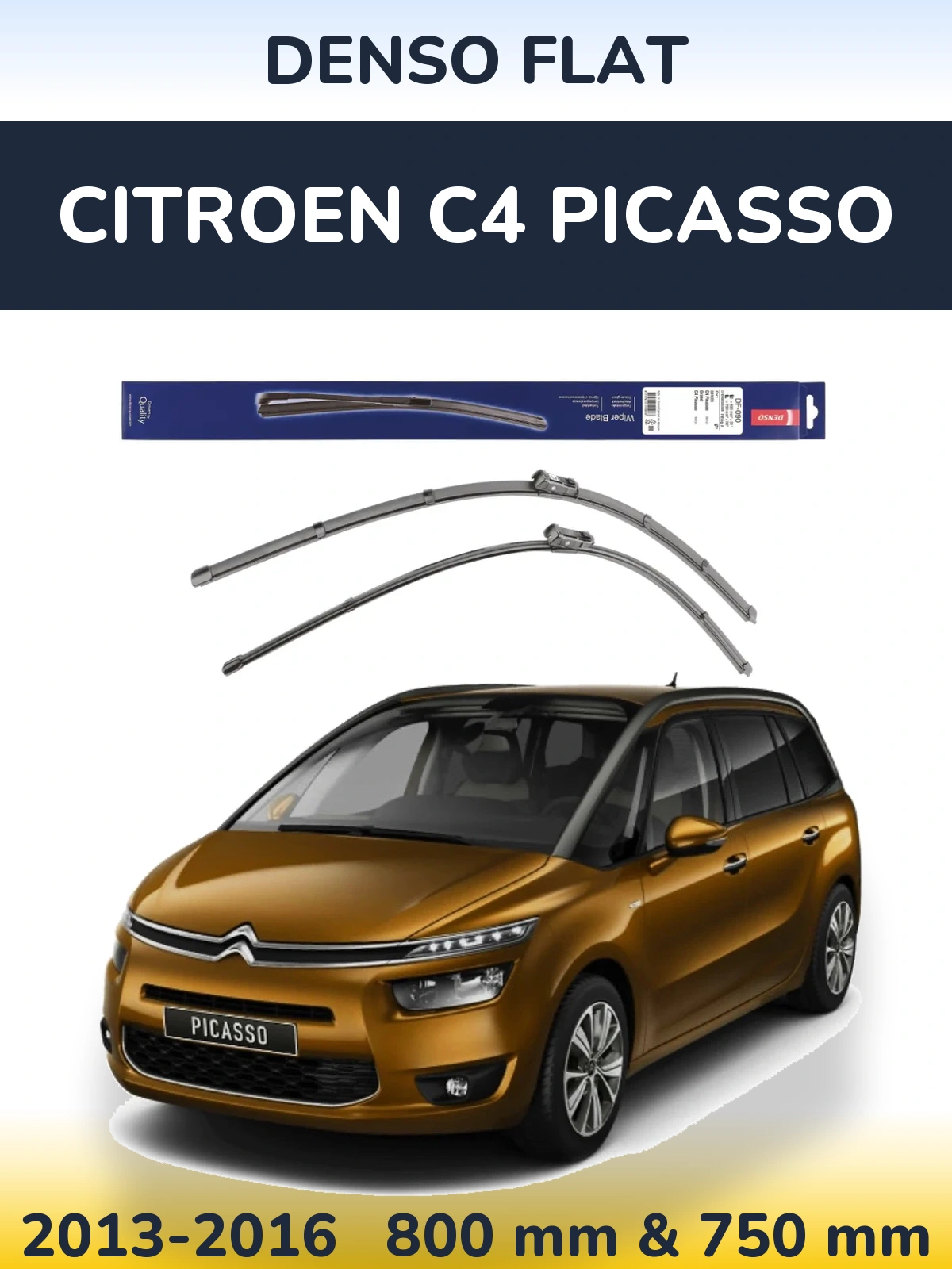 Komplet przednich wycieraczek Denso Flat 800 & 750 mm do Citroen C4 Picasso 2013-2016