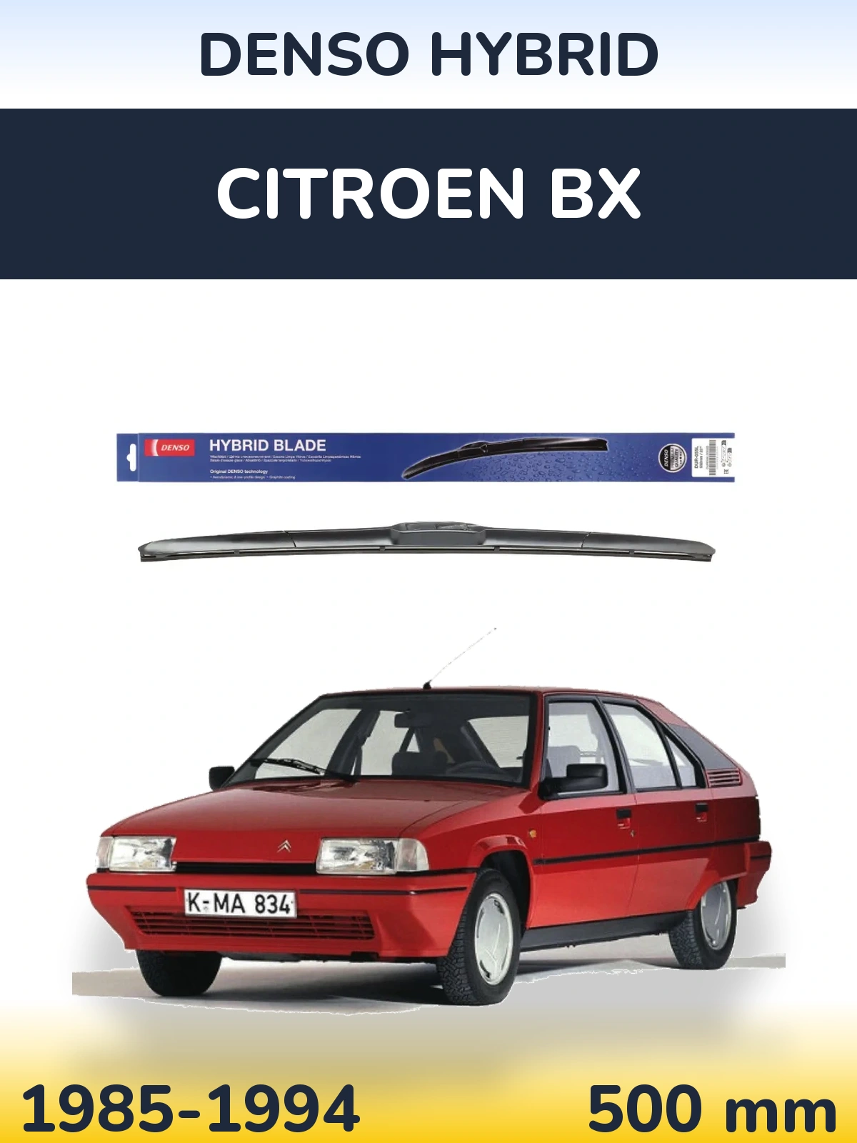 Передний дворник Denso Hybrid 500 мм для Citroen BX 1985-1994