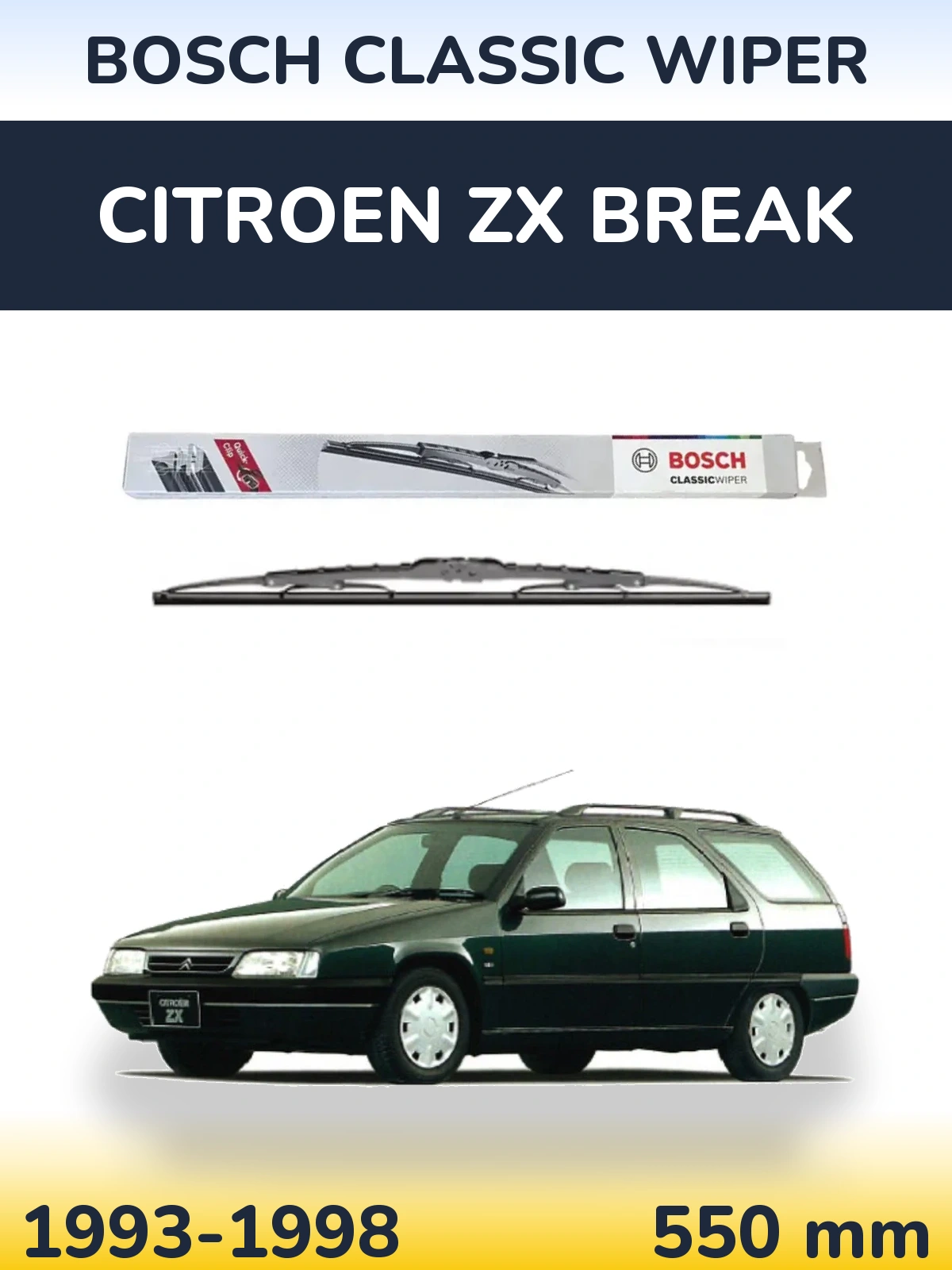 Przednia wycieraczka BOSCH Classic Wiper 550 mm do Citroen ZX Break 1993-1998