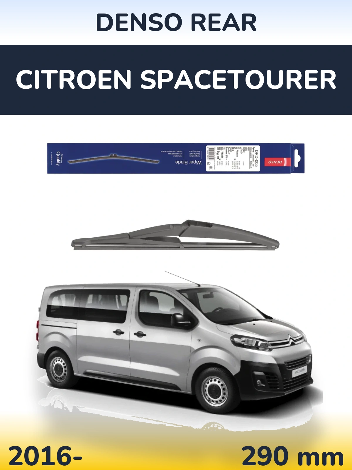 Rear wiper blade Denso Rear 290 mm for Citroen SpaceTourer 2016-2026
